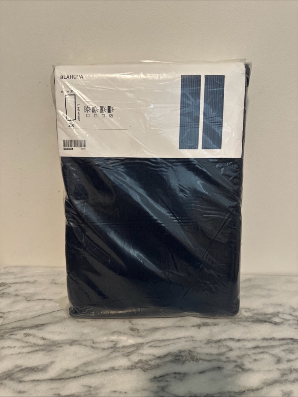 BLÅHUVA Blue Curtain Panel - Solid blue set of 2 panels NEW NIP